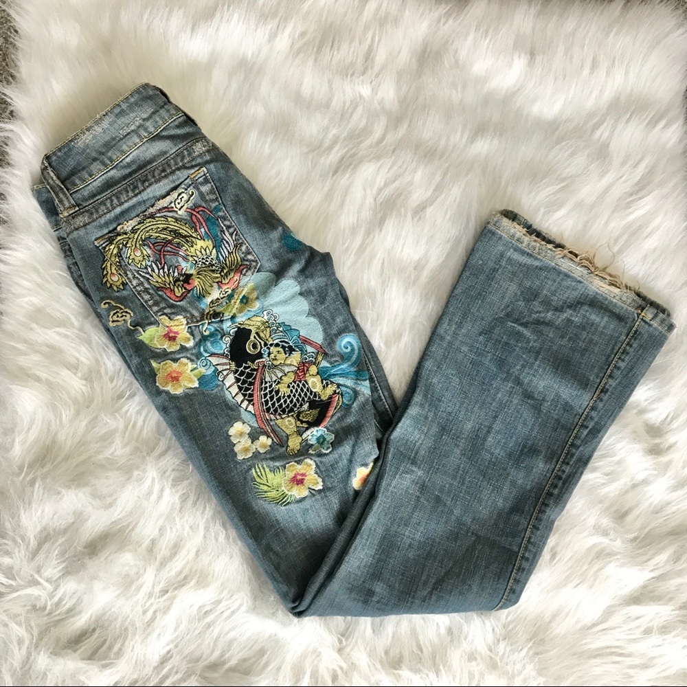 Vintage Marlow Jeans Embroidered Asian Tiger 27/5